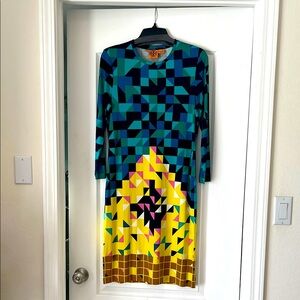 Tory Burch Geometric Silk Patterned Dress - Multicolor, M